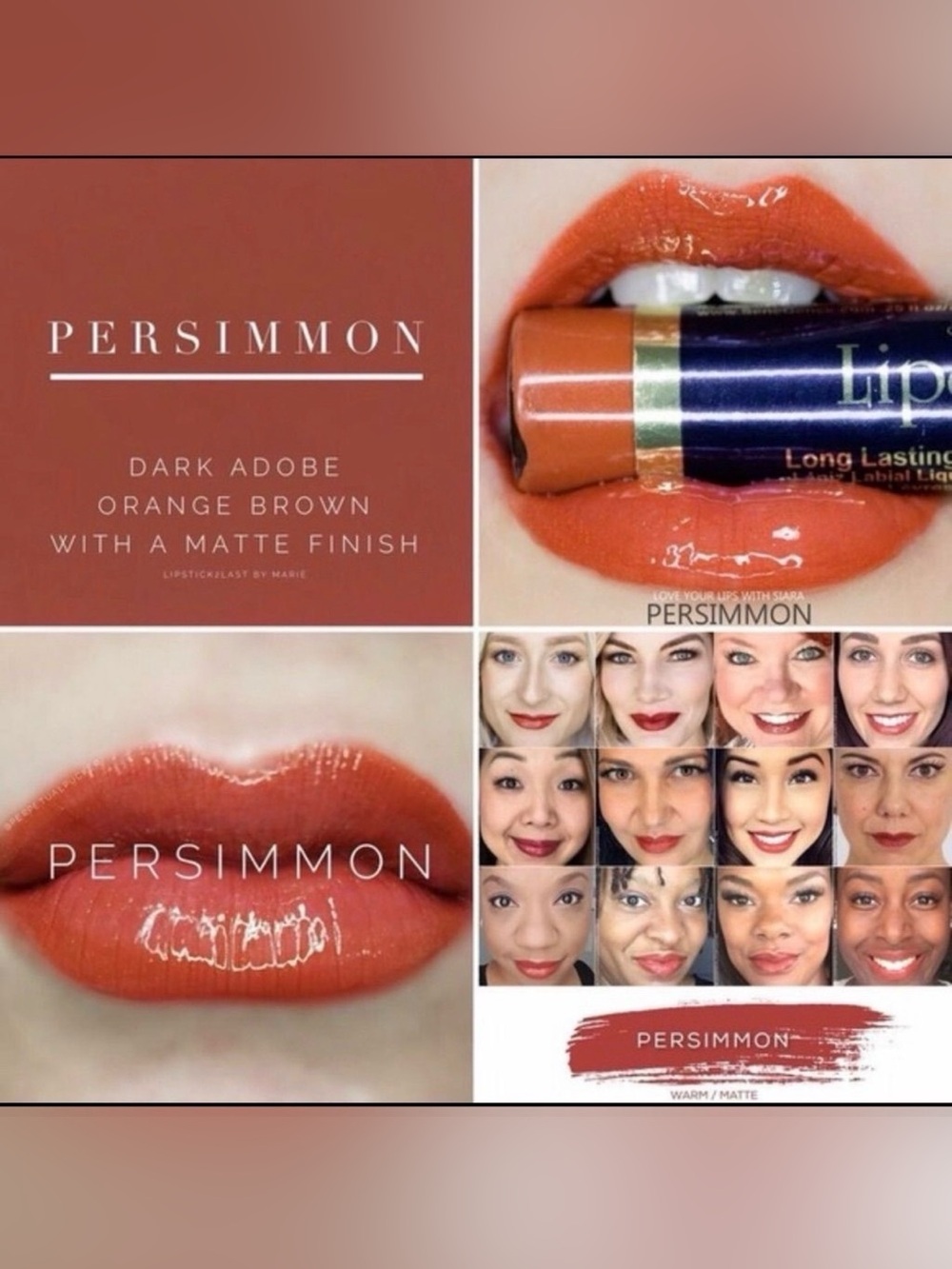 Persimmon Lipsense - Warm Orange Brown Shade